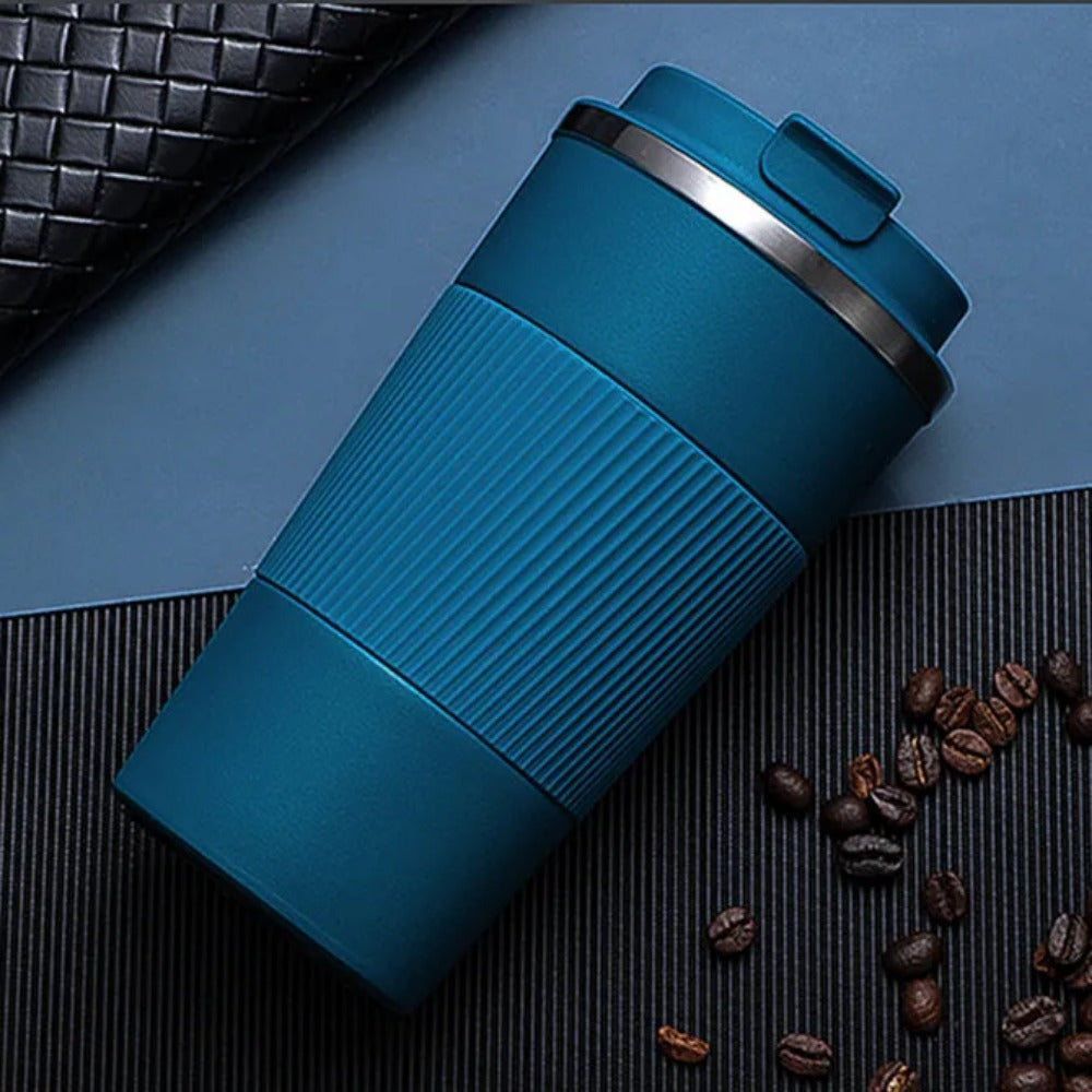 Stainless Steel Coffee Mug, Double-Walled Insulated Vacuum Flask, Leak-Proof Non-Slip Travel Thermal Cup for Hot and Cold Beverages, 380ml/510ml