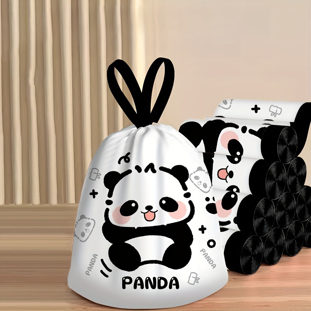 Pack of 30 Panda Print Disposable Trash Bags - High Quality and Sturdy for Cleaning Kitchens, Bathrooms, Dorms, Living Rooms, and Offices