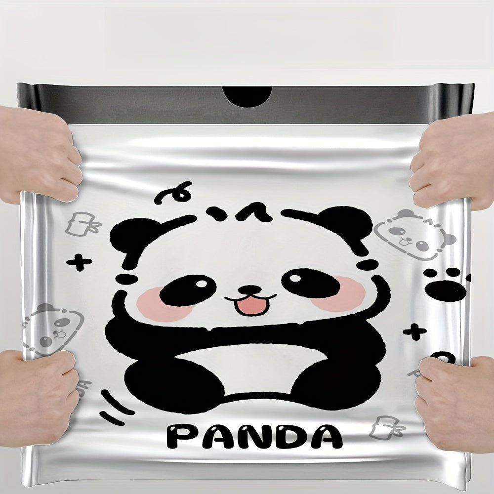 Pack of 30 Panda Print Disposable Trash Bags - High Quality and Sturdy for Cleaning Kitchens, Bathrooms, Dorms, Living Rooms, and Offices