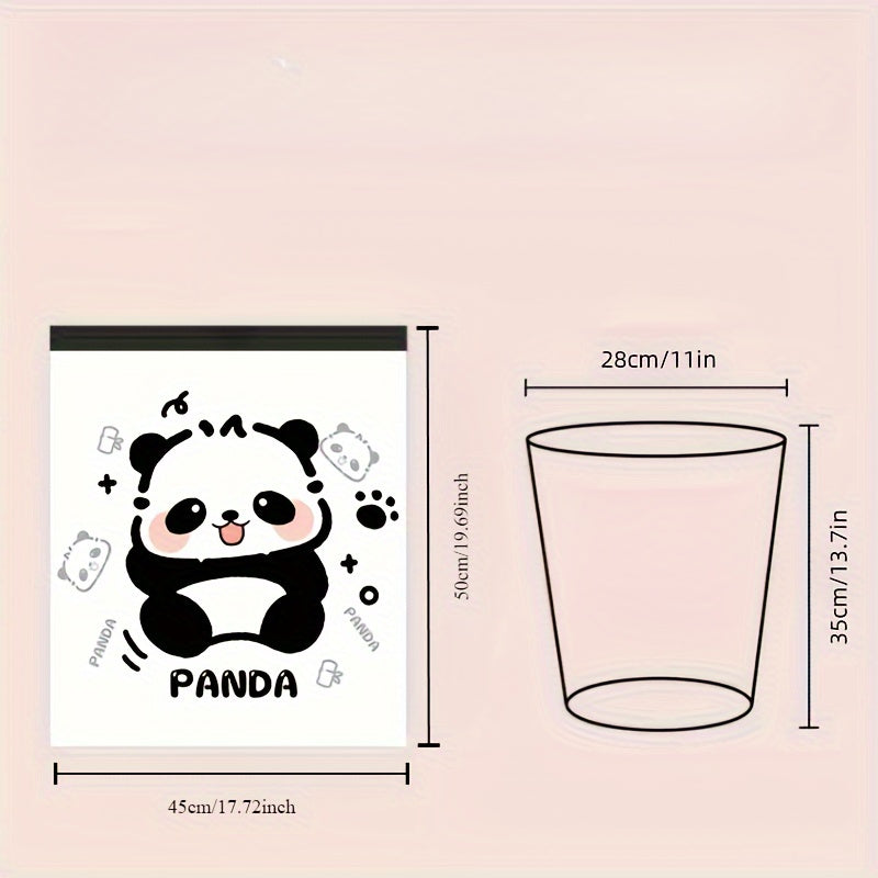 Pack of 30 Panda Print Disposable Trash Bags - High Quality and Sturdy for Cleaning Kitchens, Bathrooms, Dorms, Living Rooms, and Offices