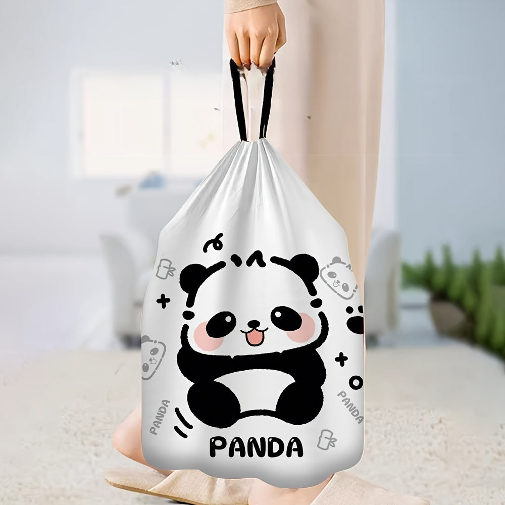 Pack of 30 Panda Print Disposable Trash Bags - High Quality and Sturdy for Cleaning Kitchens, Bathrooms, Dorms, Living Rooms, and Offices