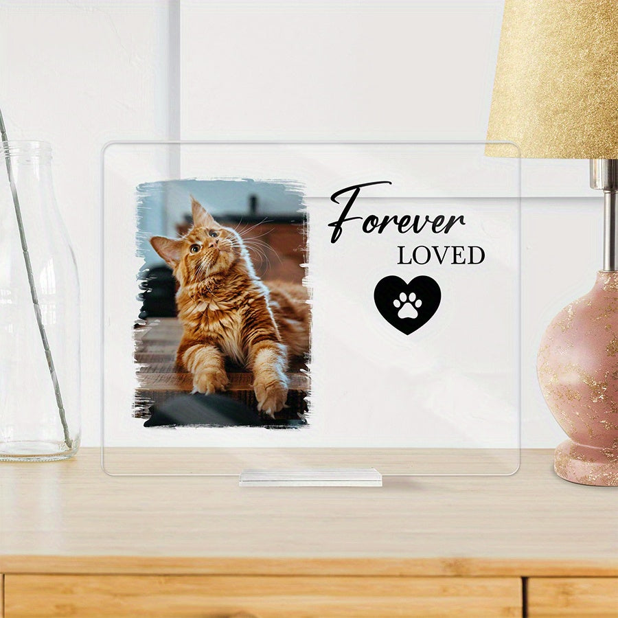 Personalized Cat Remembrance Acrylic Photo Frame Plaque - A Thoughtful Gift for Pet Loss Sympathy - Made from Durable Acrylic Material - Perfect for Home and Desk Decor - Suitable for Ages 14 and up