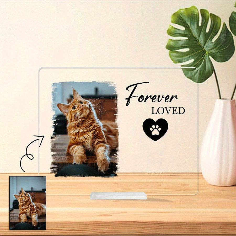 Personalized Cat Remembrance Acrylic Photo Frame Plaque - A Thoughtful Gift for Pet Loss Sympathy - Made from Durable Acrylic Material - Perfect for Home and Desk Decor - Suitable for Ages 14 and up