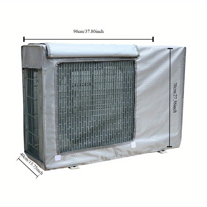 Protect your outdoor air conditioner unit with a double-layer protective cover designed for easy installation. This cube-shaped cover is thick and durable, shielding your unit from the elements and preventing premature aging caused by snow and rain. Say