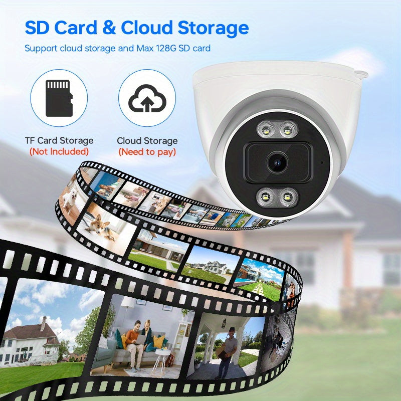 Indoor Smart 1440p HD WiFi Security Camera with Night Vision, Motion Detection, App Control, and Ceiling Mounting Option