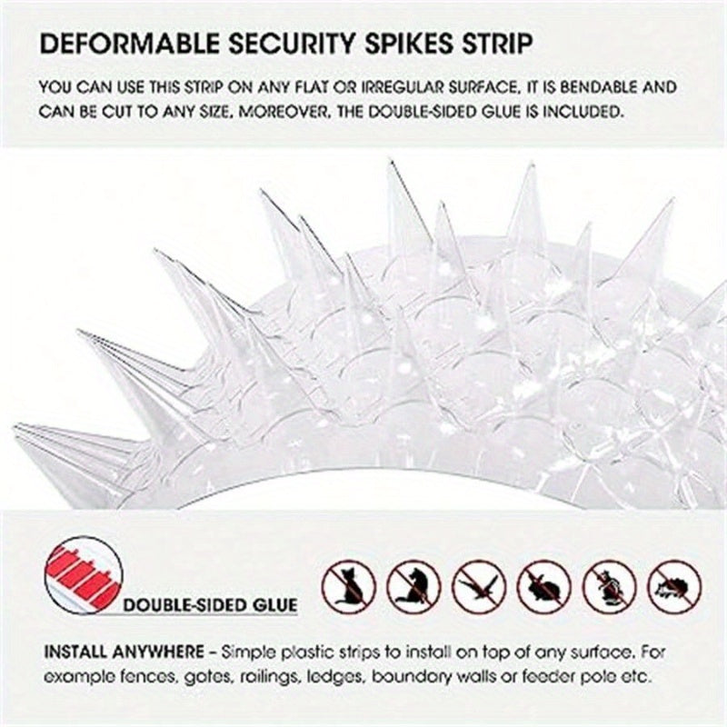 4pcs Outdoor Bird & Cat Repellent Spikes for Extended Protection with Pet-Safe Material, Easy Installation for Indoor/Outdoor Use to Keep Pigeons and Squirrels Away.