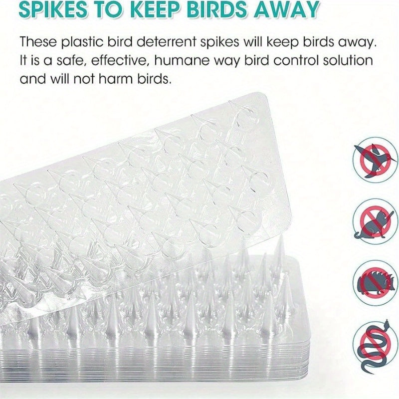 4pcs Outdoor Bird & Cat Repellent Spikes for Extended Protection with Pet-Safe Material, Easy Installation for Indoor/Outdoor Use to Keep Pigeons and Squirrels Away.