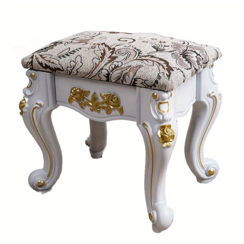 This versatile assembly-style fabric stool is ideal for changing shoes, playing piano, and using by the bedside. With a height under 68.58cm, it offers compact storage and a freestanding design. No wood is required for this classic style stool, which