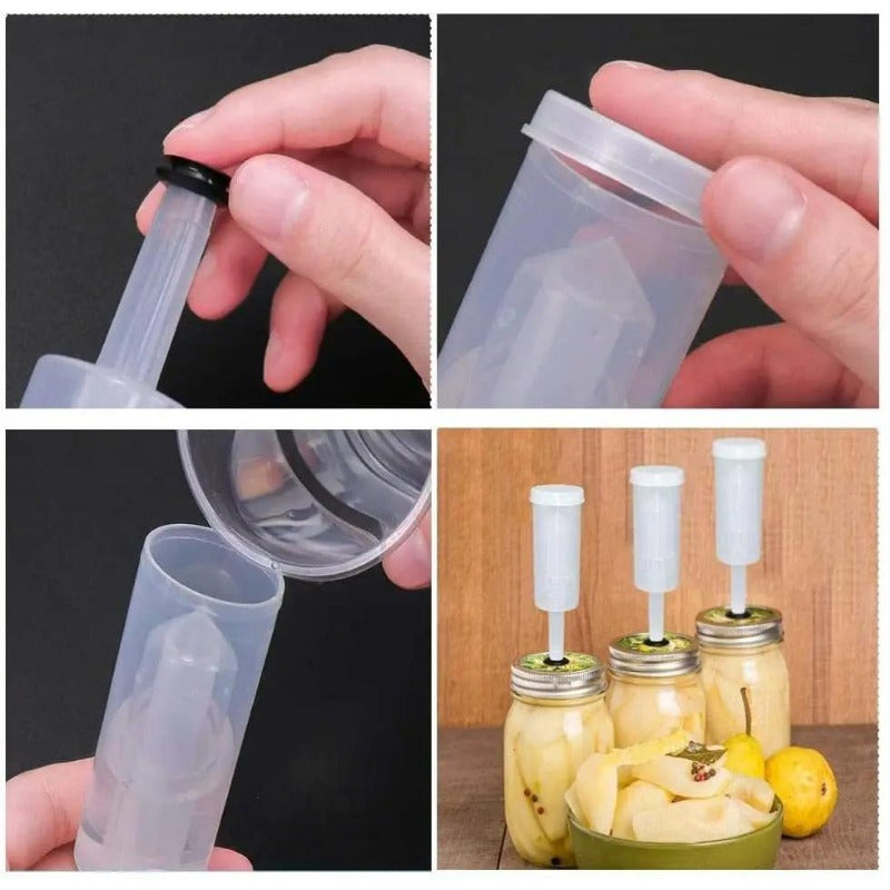 Plastic airlock set for homebrewing and preserving, comes with silicone grommets for fermenting wine, sauerkraut, and kimchi.