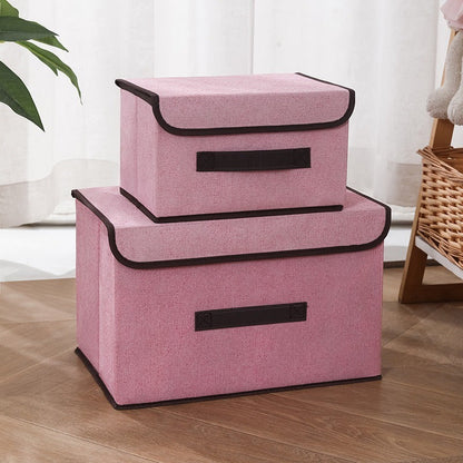 Set of 2 Storage Boxes made of Non-Woven Fabric: Ideal for Storing Various Items, Toys, Preventing Household Dust - Convenient Foldable Closet Organizer