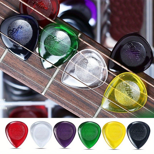 High-performance guitar picks in packs of 6/24/50pcs, sizes 1-3mm, suitable for acoustic, electric, and bass guitars. Durable with random colors, perfect for enhancing playing performance.