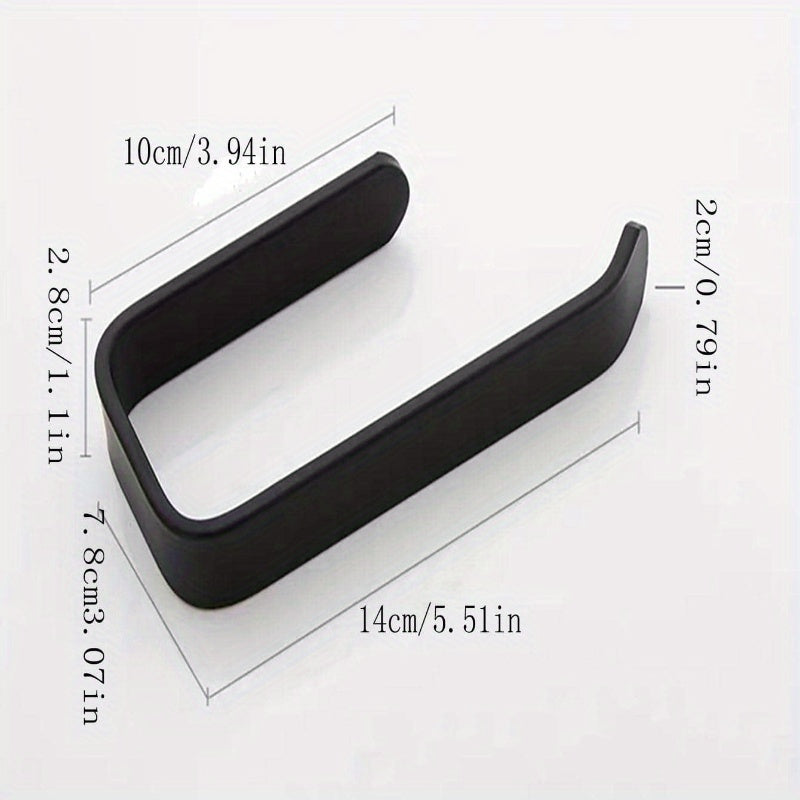 Self-adhesive toilet paper holder for bathroom and kitchen.