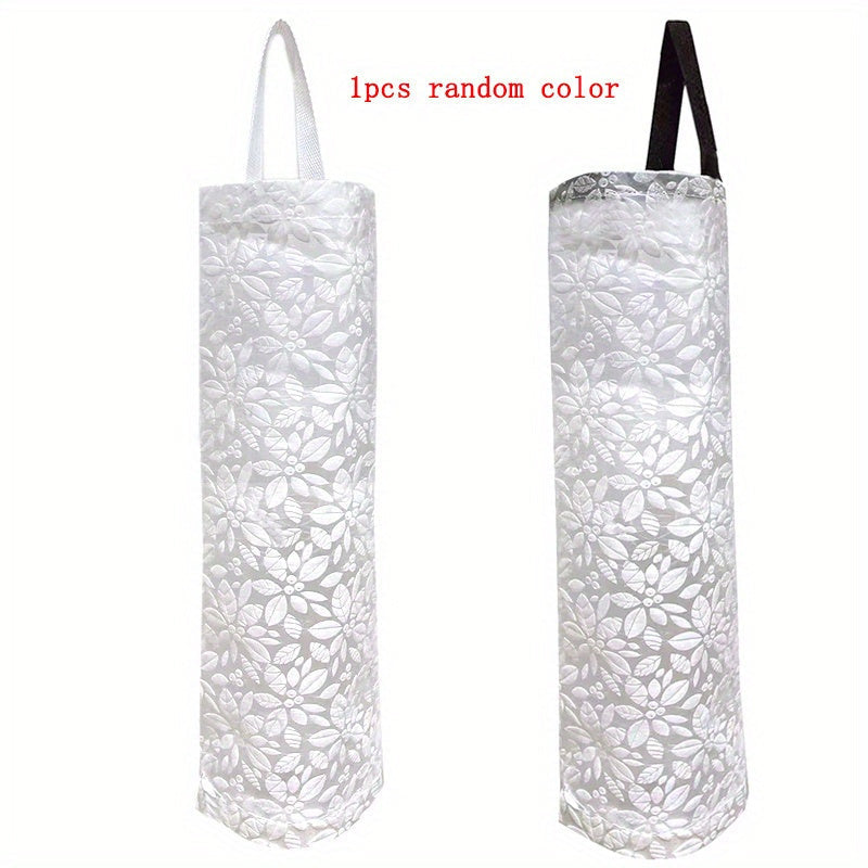 Waterproof PVC Wall Hanging Organizer for Plastic Bags - Linen Textured Dispenser with Convenient Bottom Dispensing Feature