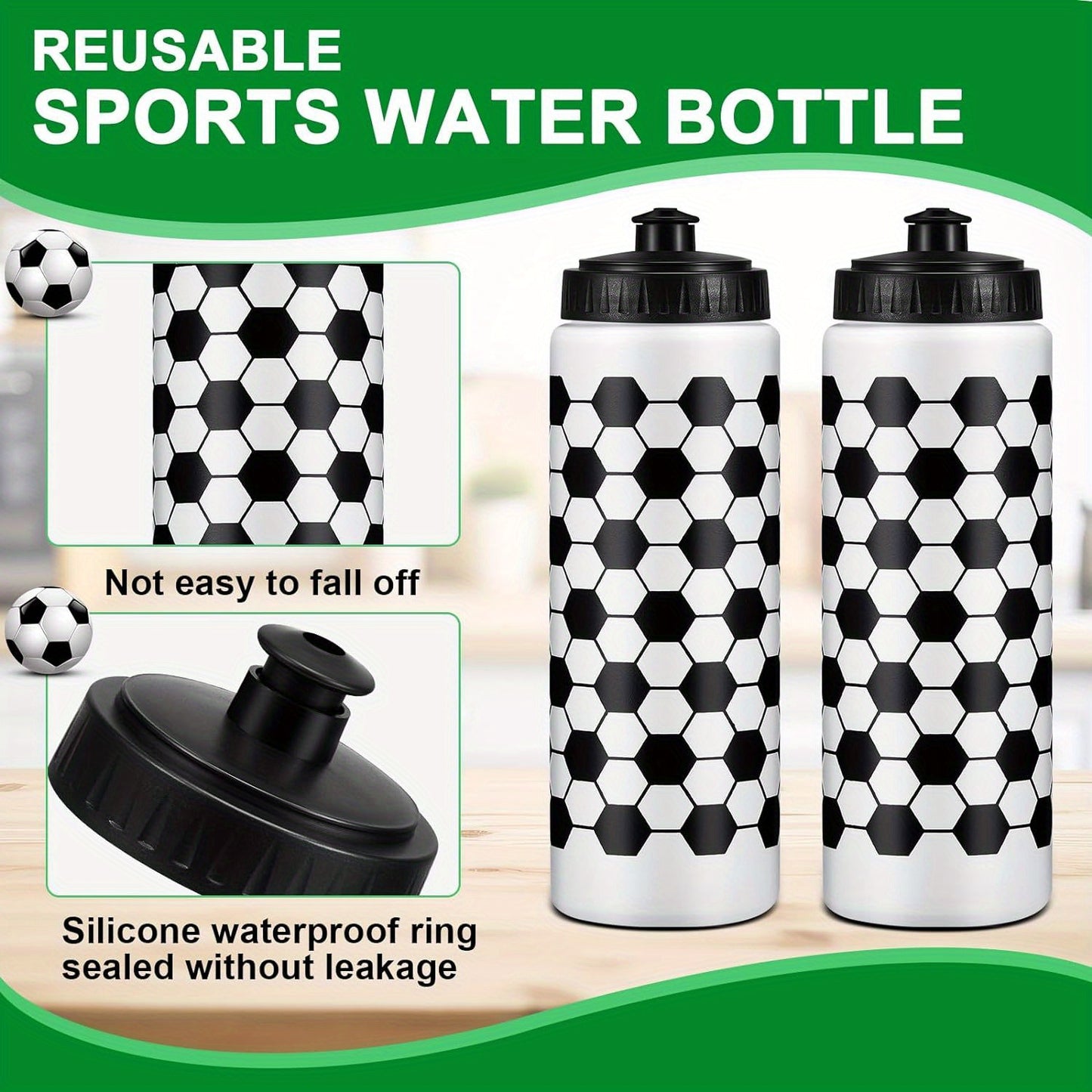 Lightweight hexagonal sports water bottle made of BPA-free, durable plastic with an easy-pull lid, perfect for school sports and outdoor activities for boys and girls.