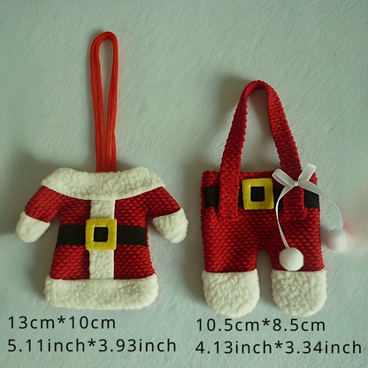 6-Pack Santa Claus Suit Christmas Silverware Holders for festive table decorations.