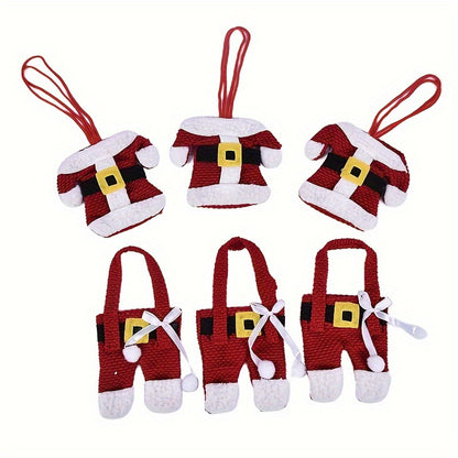 6-Pack Santa Claus Suit Christmas Silverware Holders for festive table decorations.