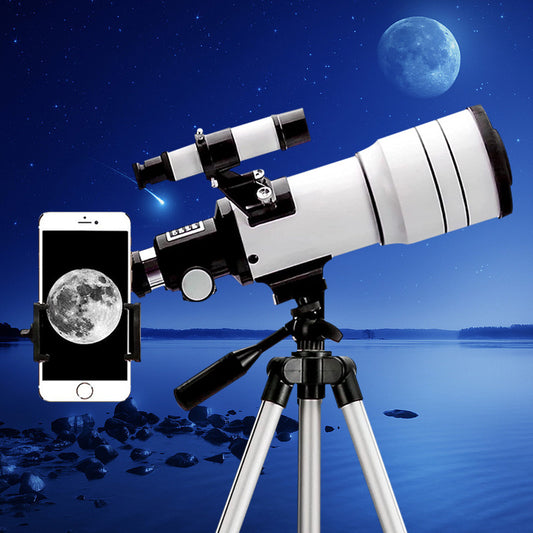 Afterwave Professional Astronomy Telescope - 75X Kattaayirish, 70mm Maqsadli Linza Yulduzlarni kuzatish va Oyni tomosha qilish uchun. Tashqi sayohatlar va sayohatlar uchun ideal.