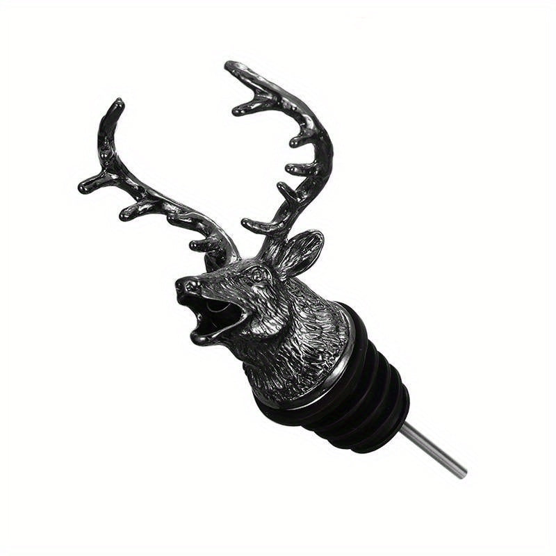 Stylish Deer Head Wine Pourer - Zinc Alloy, Various Colors, Ideal for Bars & Home.