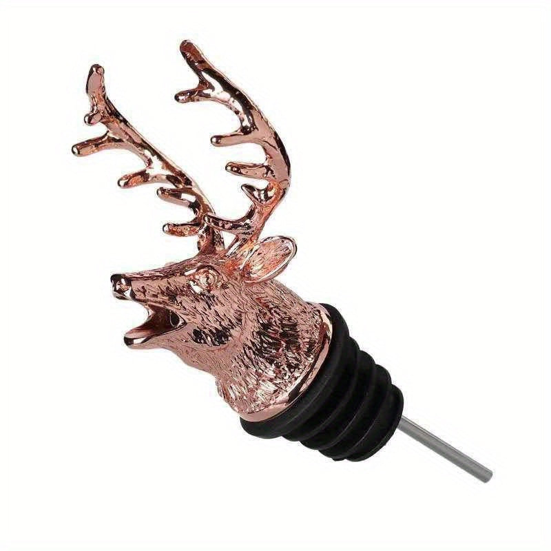 Stylish Deer Head Wine Pourer - Zinc Alloy, Various Colors, Ideal for Bars & Home.