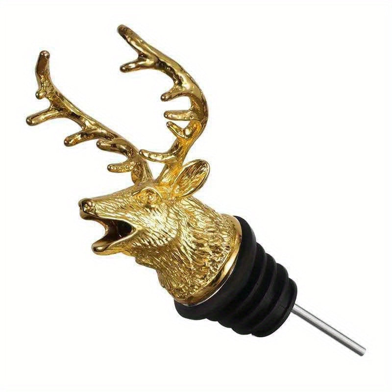 Stylish Deer Head Wine Pourer - Zinc Alloy, Various Colors, Ideal for Bars & Home.