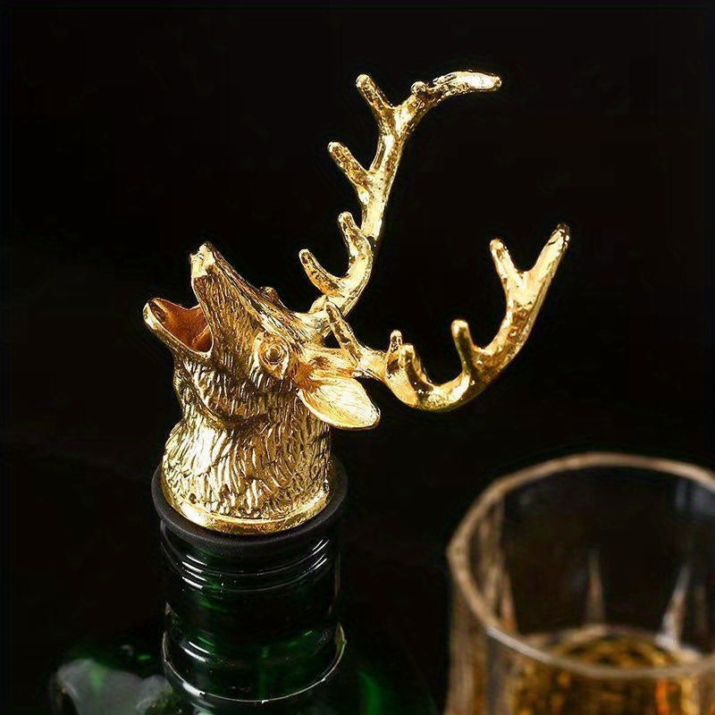 Stylish Deer Head Wine Pourer - Zinc Alloy, Various Colors, Ideal for Bars & Home.