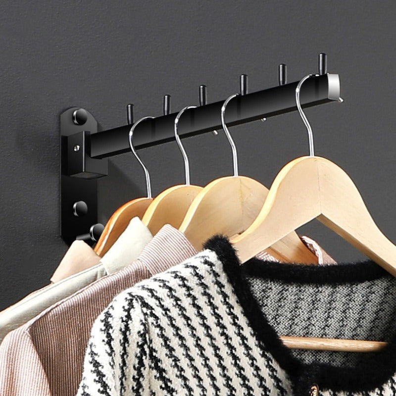 Wall Mounted Swing Arm Clothes Hanger Rack - Stainless Steel Heavy Duty Coat Hook Organizer for Bathroom, Bedroom, Laundry Room - Suitable for Ages 14 and Up