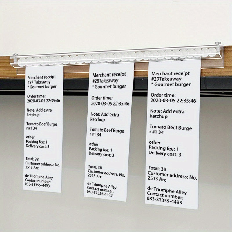 Durable PVC Receipt Holder for Kitchen and Restaurant - Easy-to-Use Clip for Takeout Orders