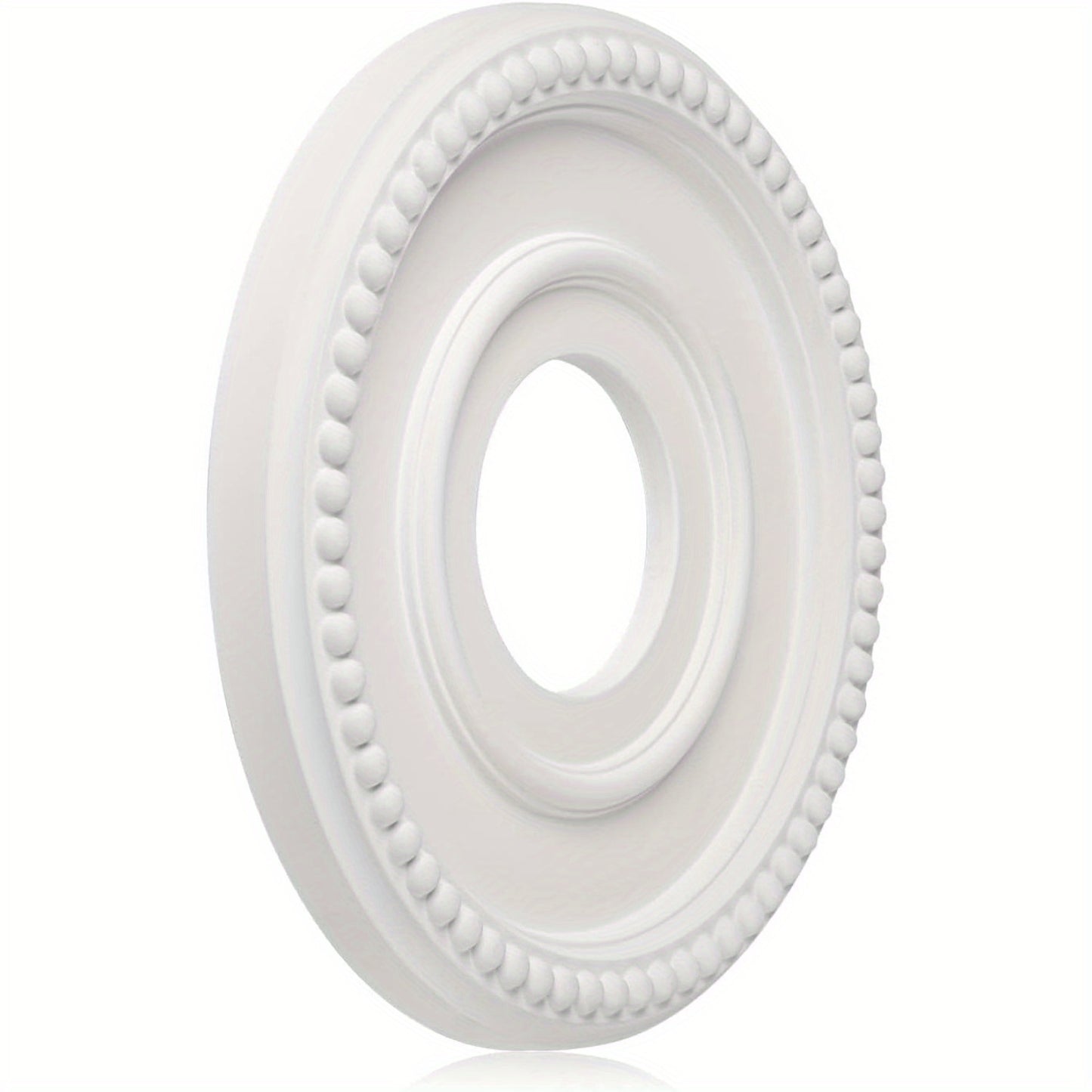 Luxurious white ceiling medallion is waterproof, moisture-resistant, and easy to install, ideal for lighting and fan decor.