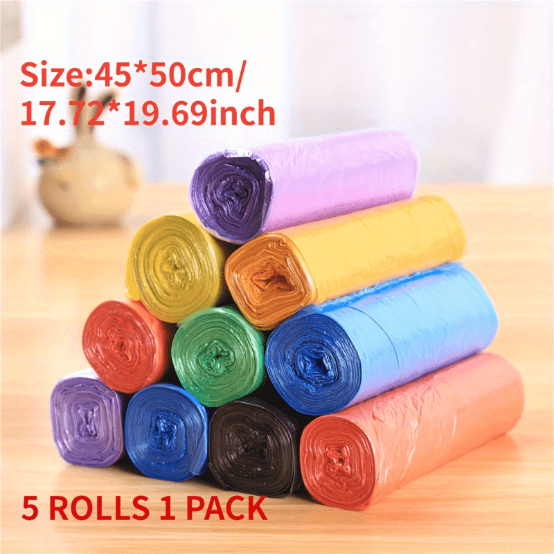 75 disposable trash bags in 5 rolls - Ideal for keeping your home, kitchen, office, and restaurant clean!