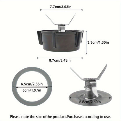 Set of 4 Replacement Blades and Bases for Oster Electric Juicers and Blenders - Compatible Accessories for Smoothie Makers