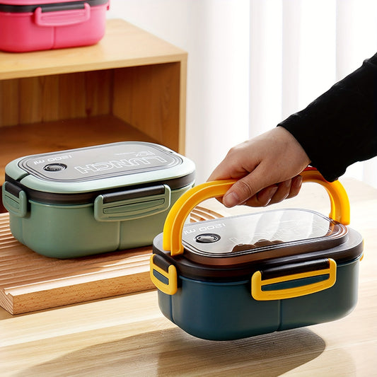 Microwave-Safe Bento Box with Spoon and Fork - BPA-Free, High Capacity, Leak-Proof, Perfect for Travel and Office Lunches