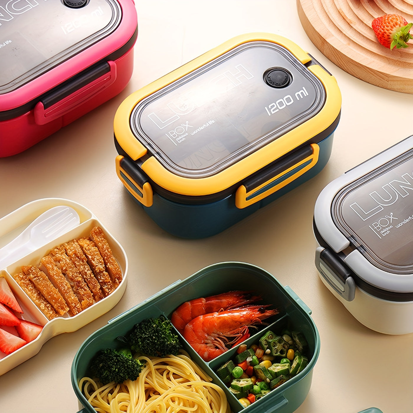 Microwave-Safe Bento Box with Spoon and Fork - BPA-Free, High Capacity, Leak-Proof, Perfect for Travel and Office Lunches