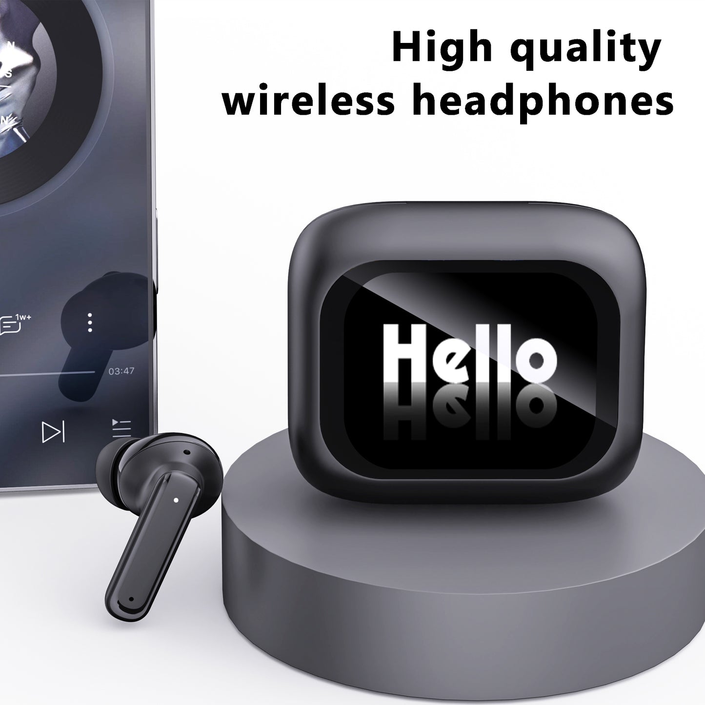 In 2025, new upgraded smart LCD touch screen wireless headphones for men and women. Can switch between Chinese and English languages with built-in microphone and high sound quality suitable