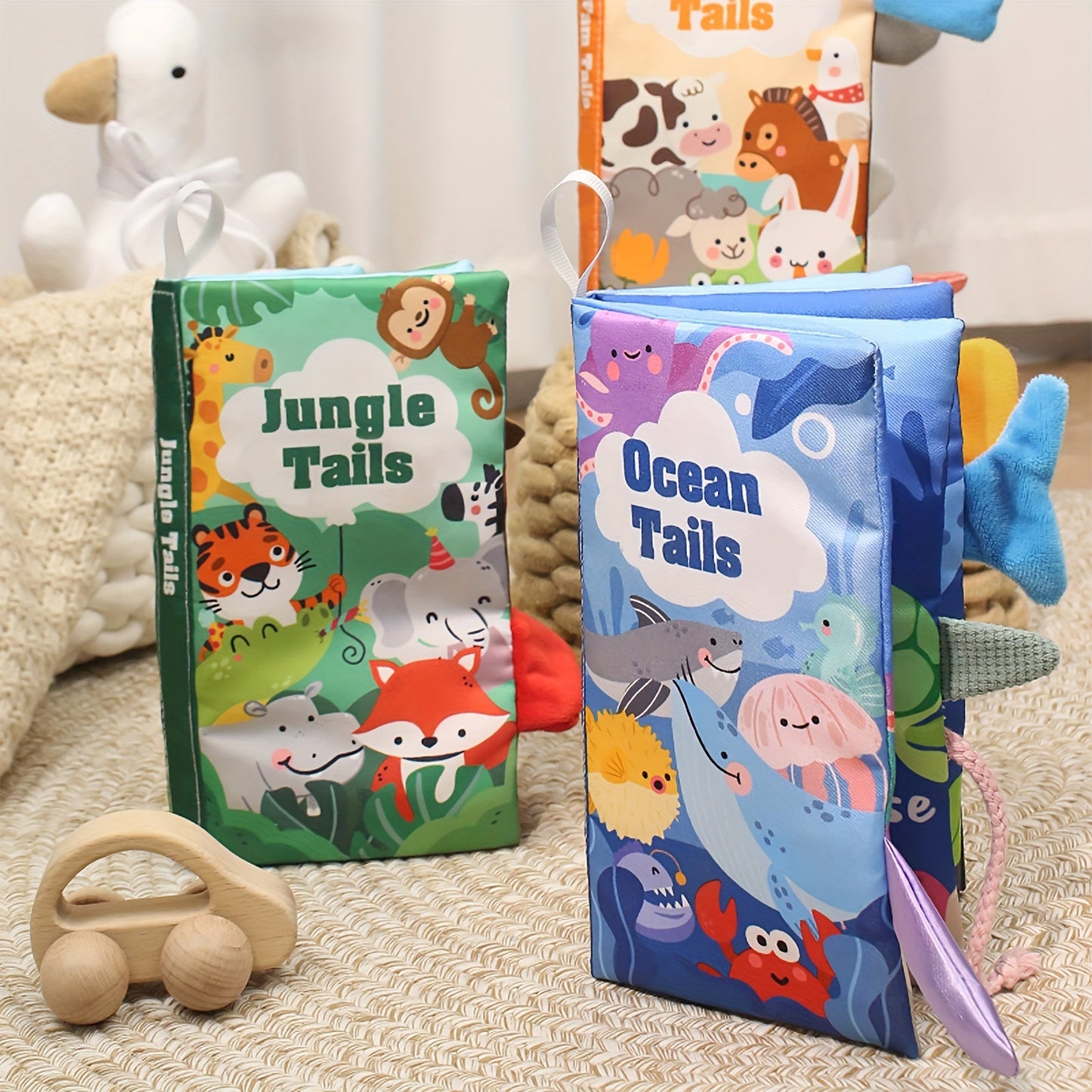 Engaging 3D Tail Cloth Book with Sound Paper BBi Device for Early Childhood Education, Perfect for Babies to Listen, Watch, Learn, and Engage in Cognitive Learning Activities.