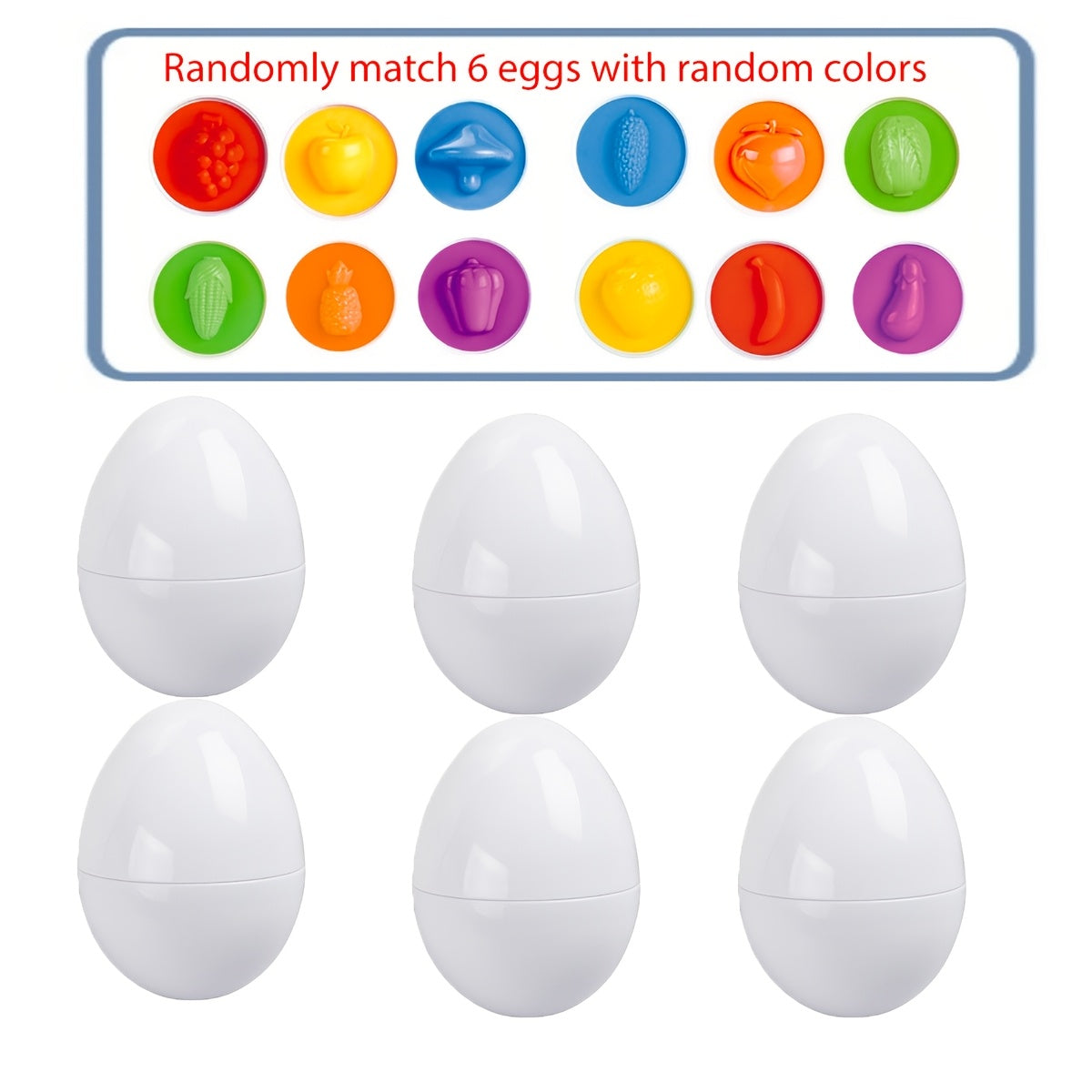 Interactive Egg Matching Game for Kids - Set of 6 with Numbers & Shapes, Enhances Fine Motor Skills & Sensory Development, Educational Toy for Boys & Girls, Great Birthday or Holiday Present, Enhances Matching Skills and Classification Abilities for