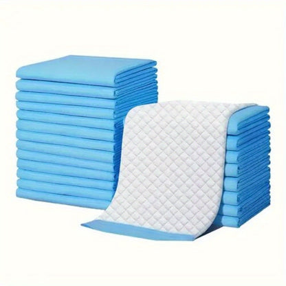 10pcs of leak-proof pet pee pads for dogs, cats, and small animals made of non-woven fabric, wood pulp, and cotton blend.