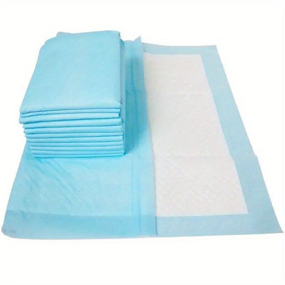 10pcs of leak-proof pet pee pads for dogs, cats, and small animals made of non-woven fabric, wood pulp, and cotton blend.