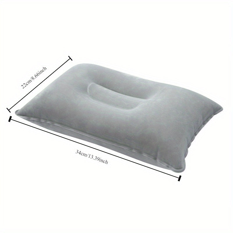 Lightweight, Plush Nylon Covered 3-Piece Set of Portable Inflatable Travel Pillows for Neck Support