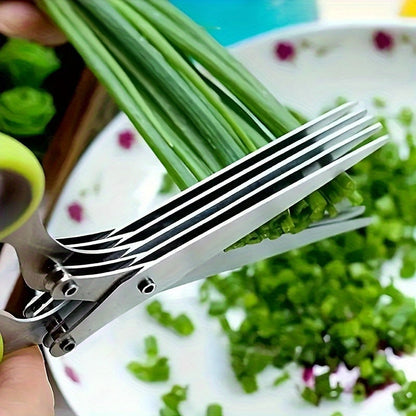 5-Layer Stainless Steel Kitchen Scissors with Ultra-Sharp Blades - Ideal for Indoor & BBQ Use, Made from Safe Food-Grade Materials