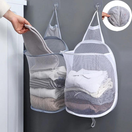 Durable Polyester Hanging Laundry Hamper with Handle - Stylish and Functional Wall-Mounted Clothes Organizer for Bathroom and Any Room in Your Home