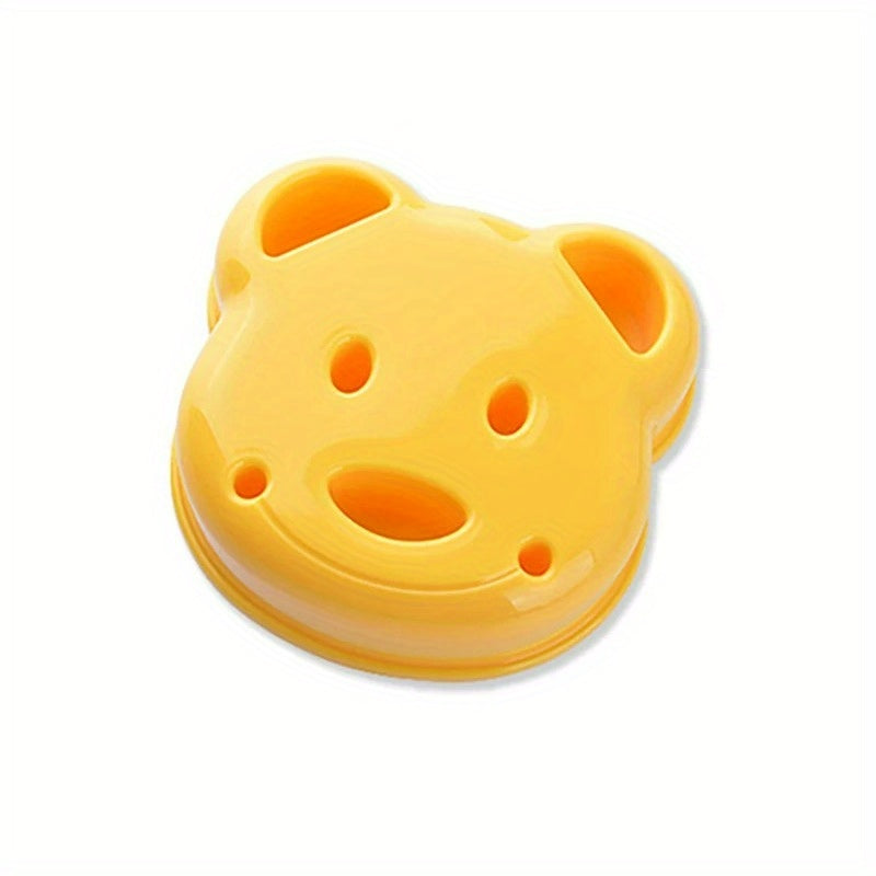 Kids' bear-shaped sandwich cutter made of food-safe plastic for fun lunches and picnics, also a great Easter gift.