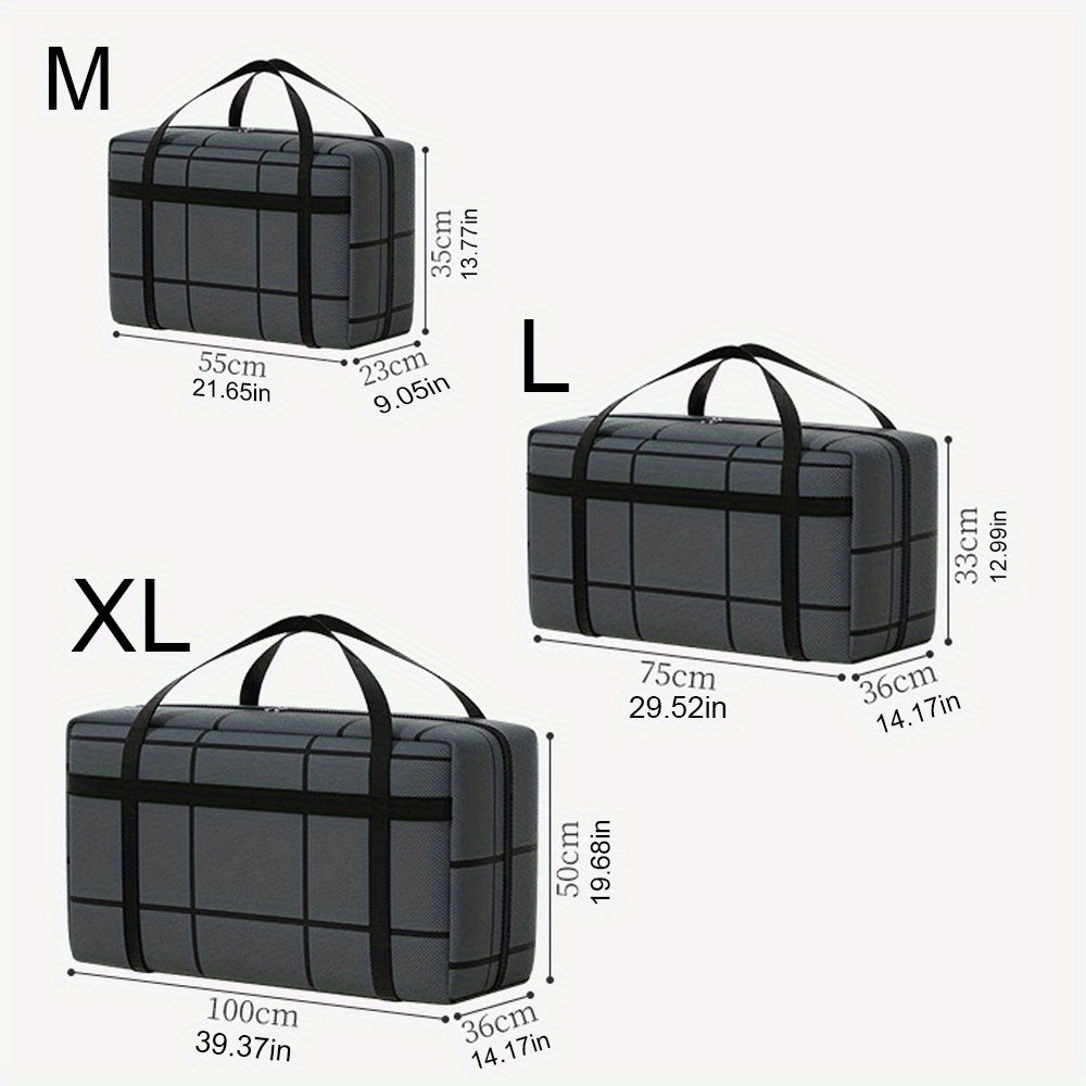 Extra-durable waterproof bag with checkered design for versatile storage needs.