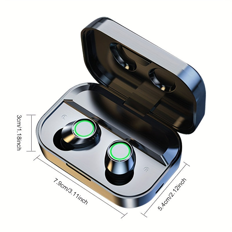 TWS Wireless Earbuds with Digital Screen, Perfect for Sports, Running, and Gaming, High-Quality Stereo Sound, Built-In Microphone, In-Ear Design for Active Lifestyles.