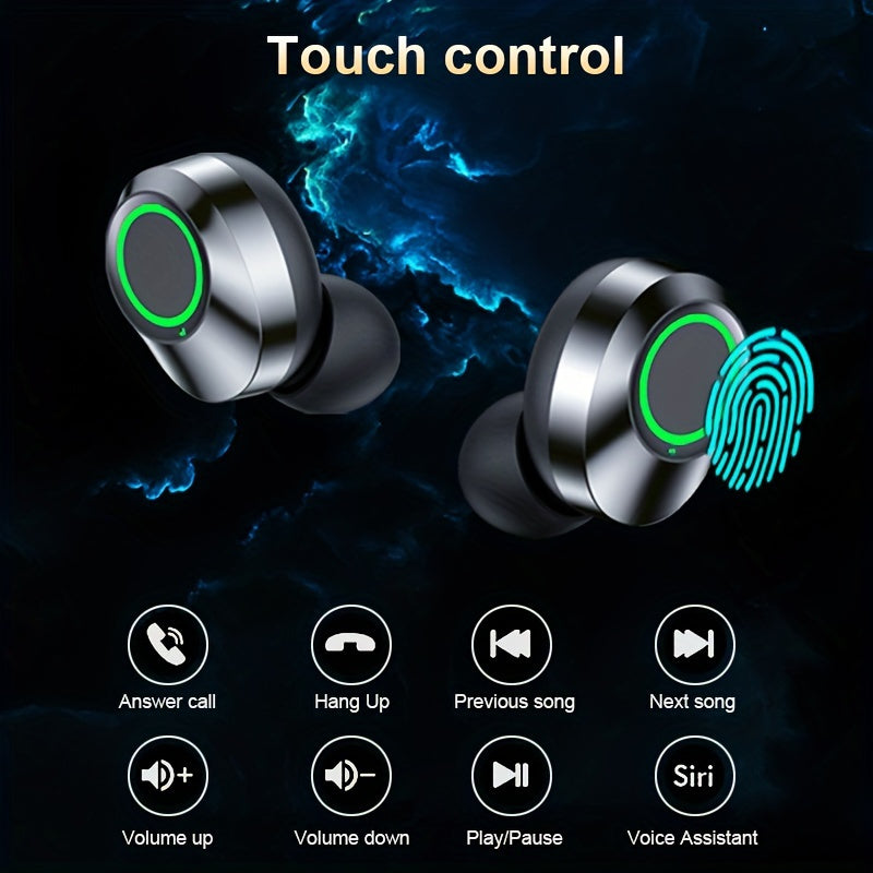 TWS Wireless Earbuds with Digital Screen, Perfect for Sports, Running, and Gaming, High-Quality Stereo Sound, Built-In Microphone, In-Ear Design for Active Lifestyles.