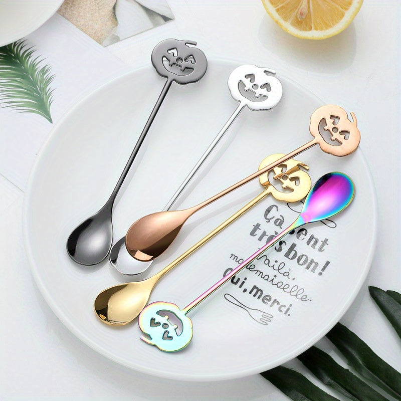 Kitchen Accessories including a Tableware Set, Stainless Steel Coffee Stirring Spoon and Dessert Stirring Spoon, along with a Halloween Special Spoon.