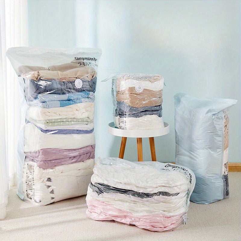 Vacuum Storage Bags for Clothing and Quilts - Space-Saving Design, No Pump Required, Simple Seal, Rectangular Shape