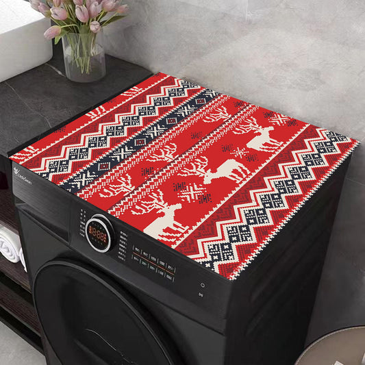 Quick-drying Dust Cover with Christmas Theme for Washing Machine - Absorbent and Protective Pad for Washer and Dryer - Easy to Clean and Modern Design to Enhance Laundry Room and Kitchen Decor.