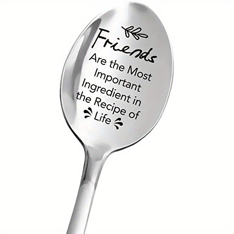 Engraved stainless steel spoon - Ideal for coffee, tea, desserts, and gifting on special occasions.