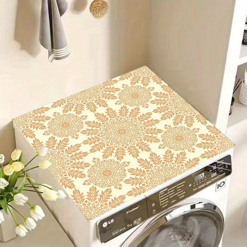 Stylish Floral Print Washer and Dryer Dust Cover - Fast-Drying, Absorbent Protection for Laundry Appliances - Sleek Design, Easy to Maintain, Perfect for Kitchen or Laundry Room Décor