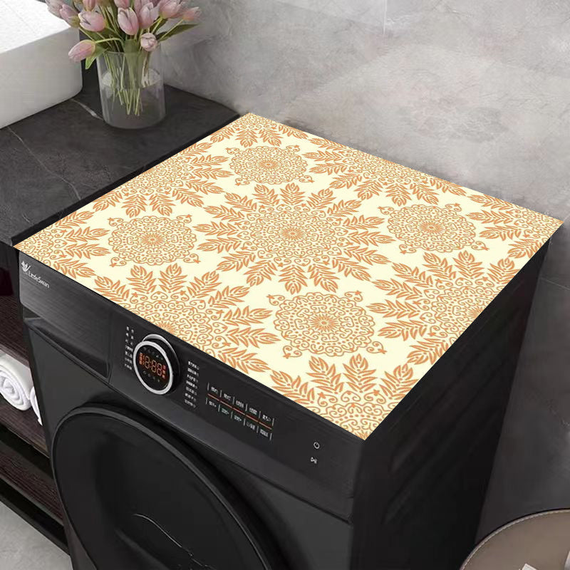 Stylish Floral Print Washer and Dryer Dust Cover - Fast-Drying, Absorbent Protection for Laundry Appliances - Sleek Design, Easy to Maintain, Perfect for Kitchen or Laundry Room Décor